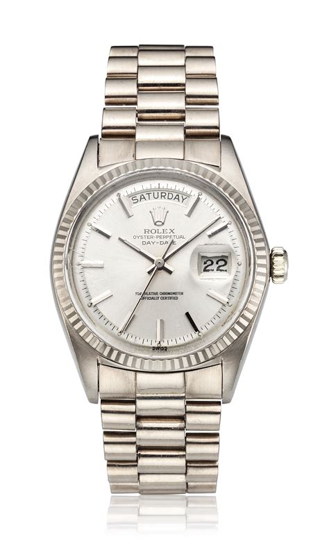 rolex day date white gold for sale|Rolex 8385 18k white gold.